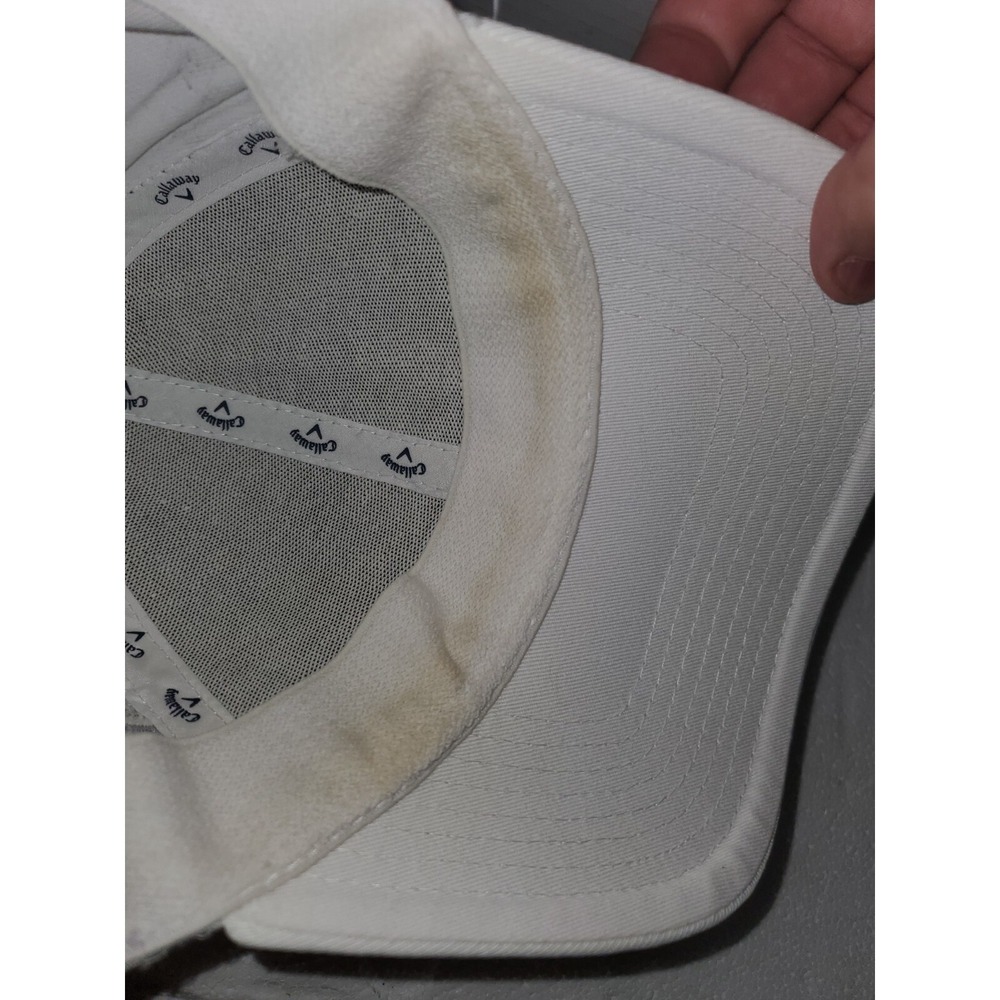 New Era Callaway Golf Hat White Silver Embroidered Logo Fitted Med / Lge - Picture 10 of 10